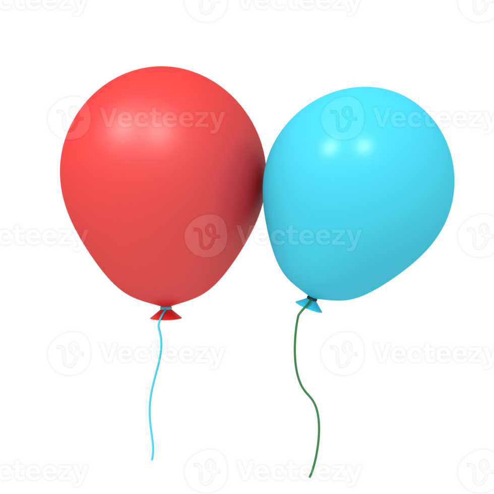 3d illustration of a balloon gift png