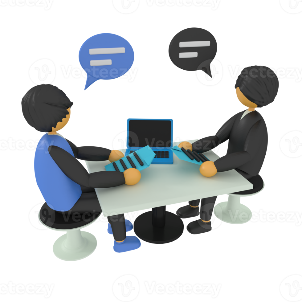 3d illustration of a business team meeting png