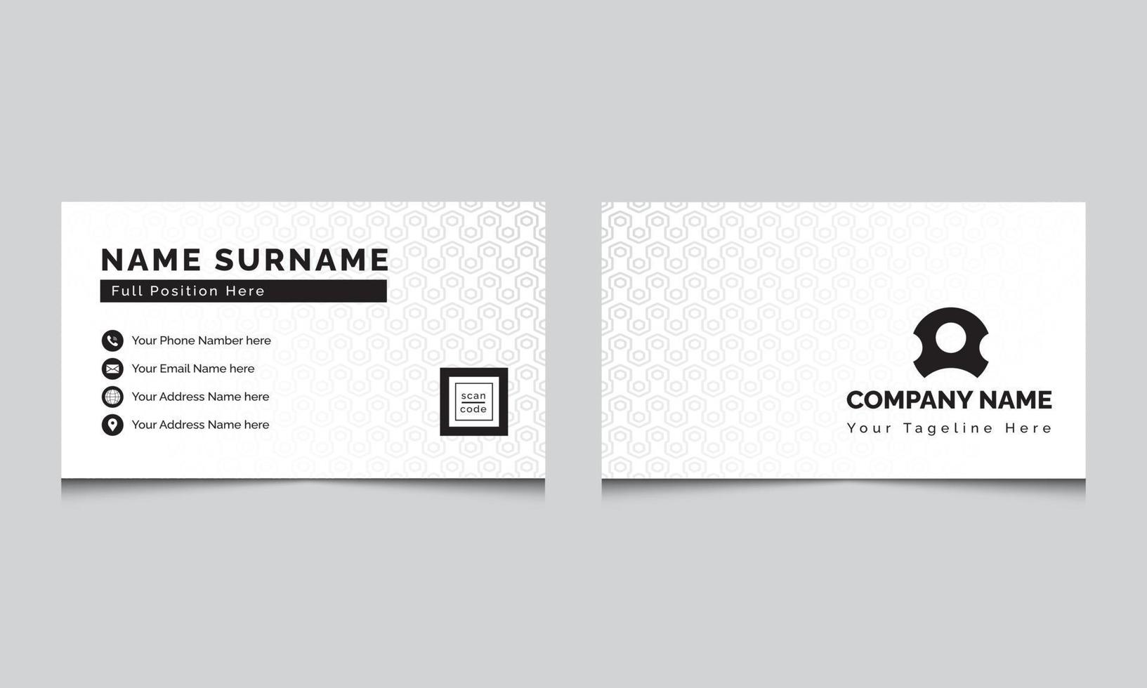 Vector Modern Creative Business Card Template Dark and white