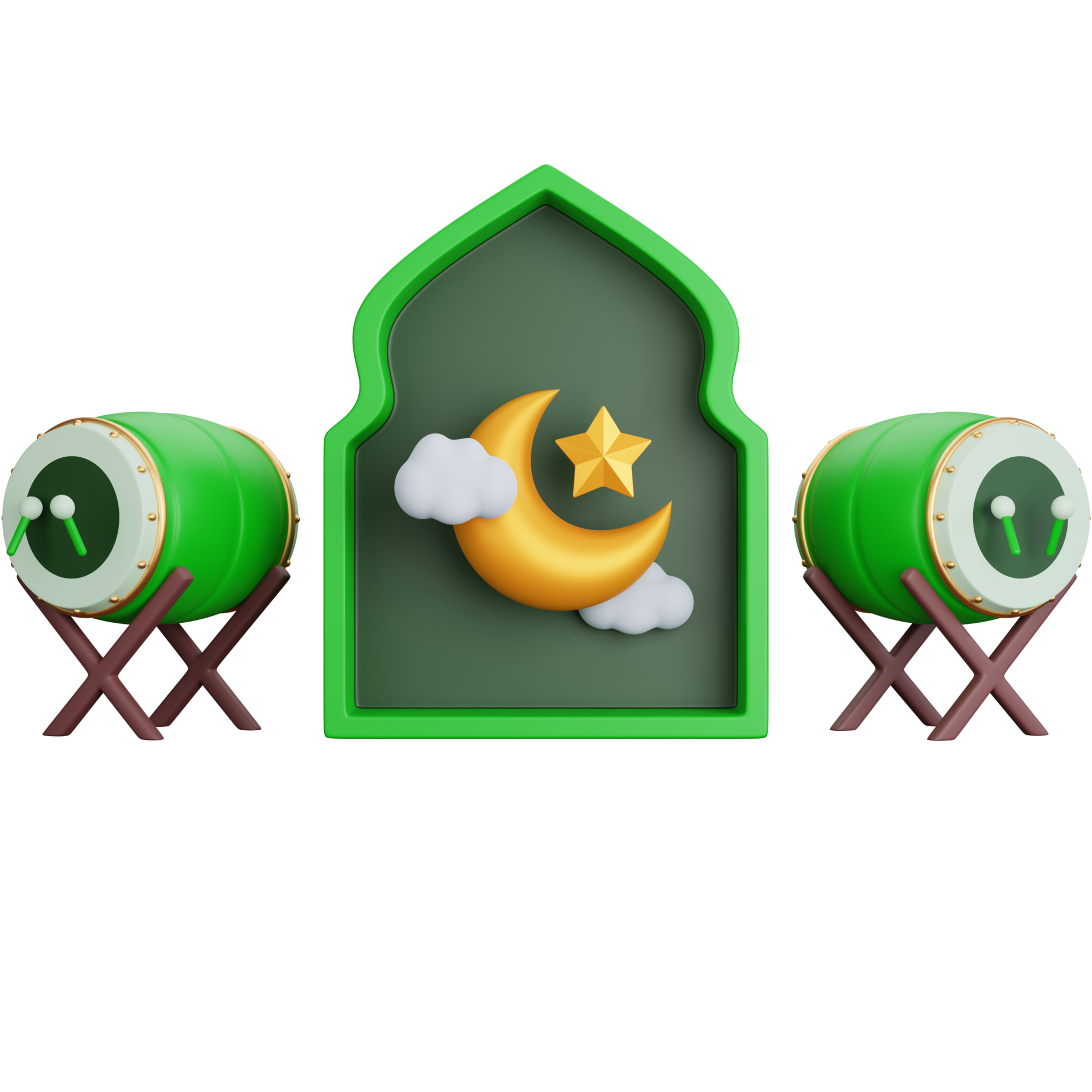 3d rendering Islamic drum with several podiums isolated 18876480 PNG