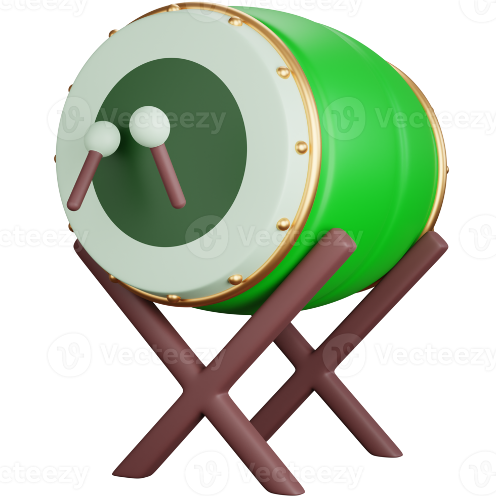 3d rendering Islamic drum isolated png