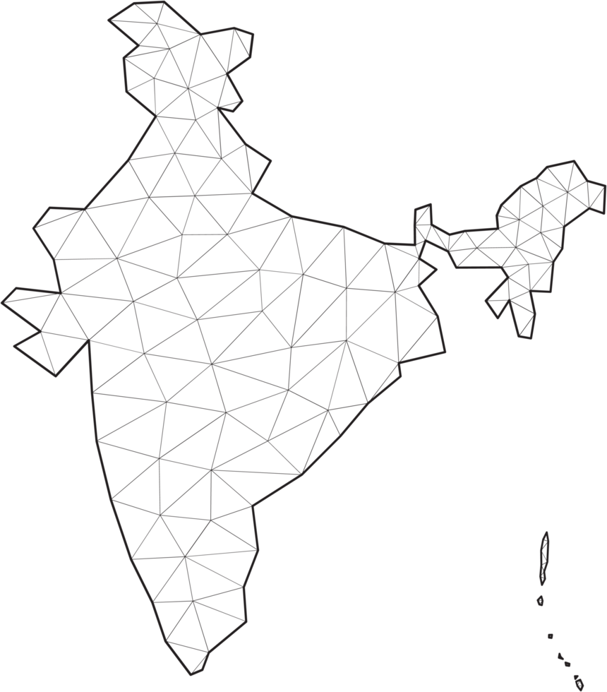 poligonale India carta geografica. png