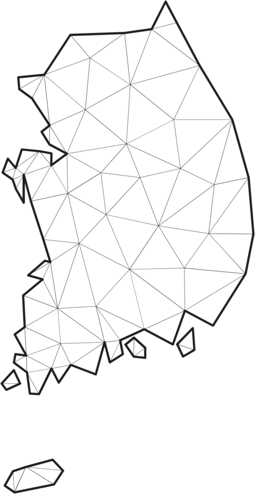 carte polygonale de la corée du sud. png