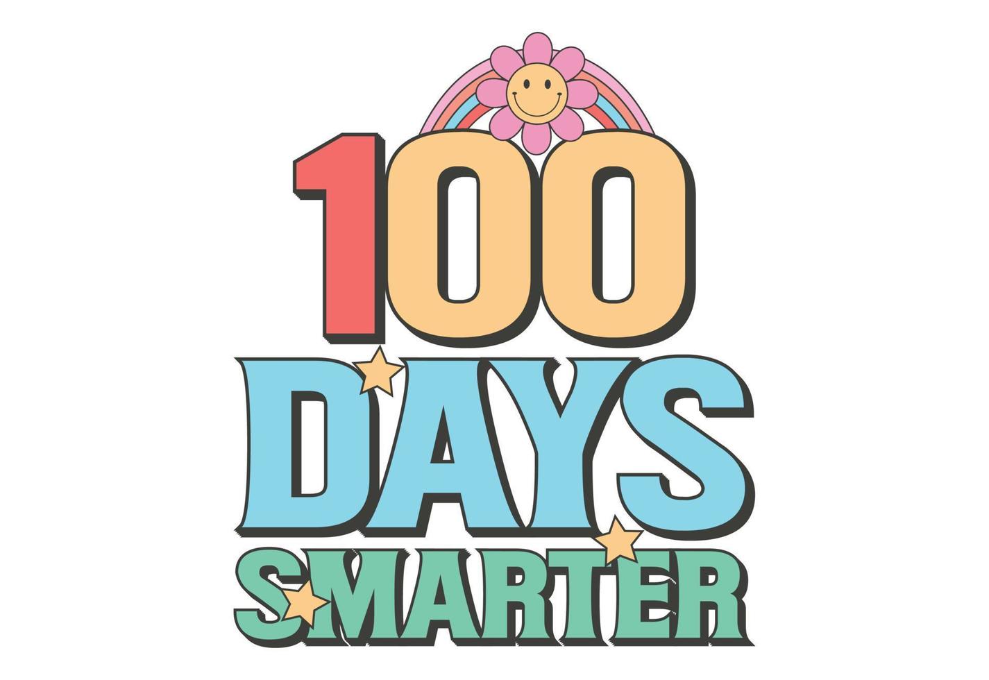 100 Days Smarter, 100 Days Of School vector