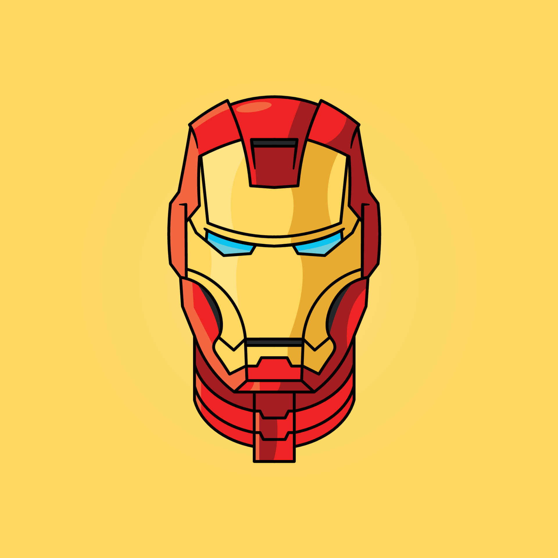 Iron Man Portrait Flat Vector Illustration 18876640 Vector Art at Vecteezy