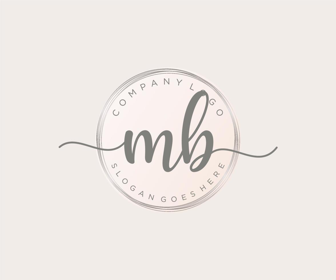 logotipo femenino inicial mb. utilizable para logotipos de naturaleza, salón, spa, cosmética y belleza. elemento de plantilla de diseño de logotipo de vector plano.