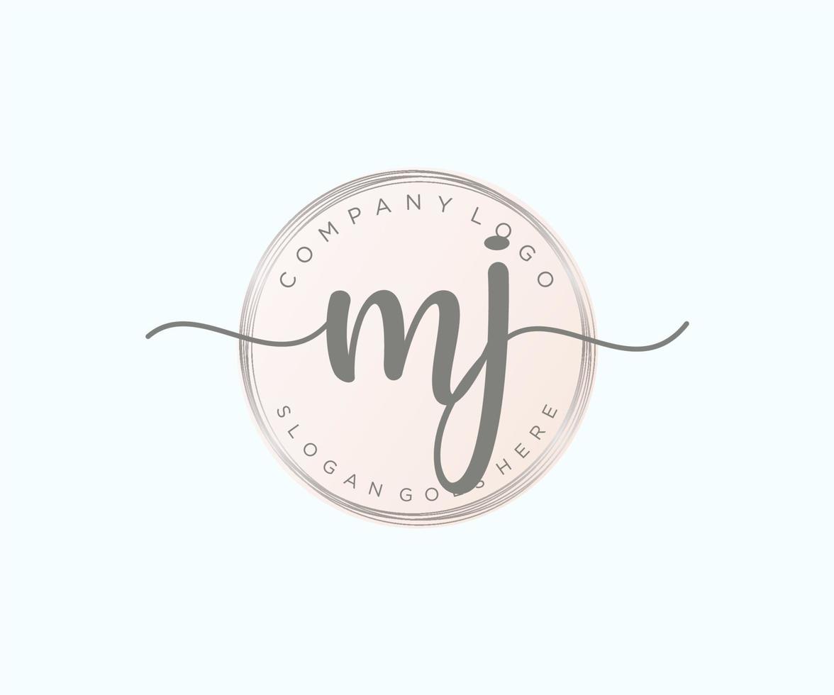 Initial MJ feminine logo. Usable for Nature, Salon, Spa, Cosmetic and Beauty Logos. Flat Vector Logo Design Template Element.