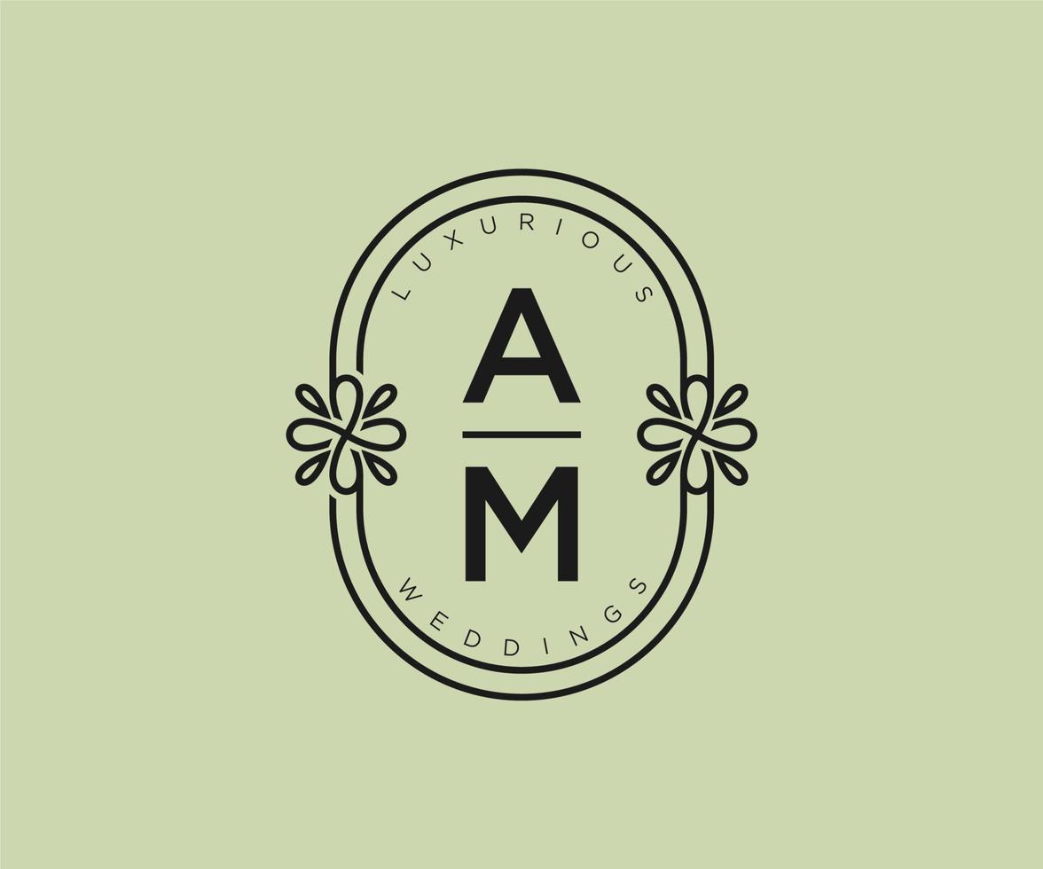 Premium Vector  Handdrawn wedding monogram am logo