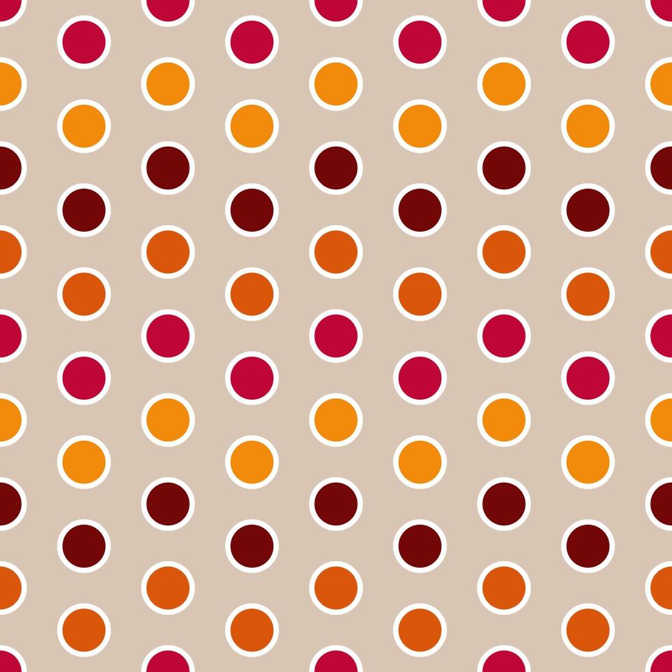seamless pattern polka dot overlap brown background design for decorating, circle red yellow orange dark red for wrapping paper, backdrop, card, printing, wallpaper, website vector