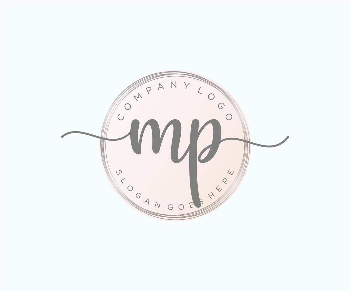 Initial MP feminine logo. Usable for Nature, Salon, Spa, Cosmetic and Beauty Logos. Flat Vector Logo Design Template Element.