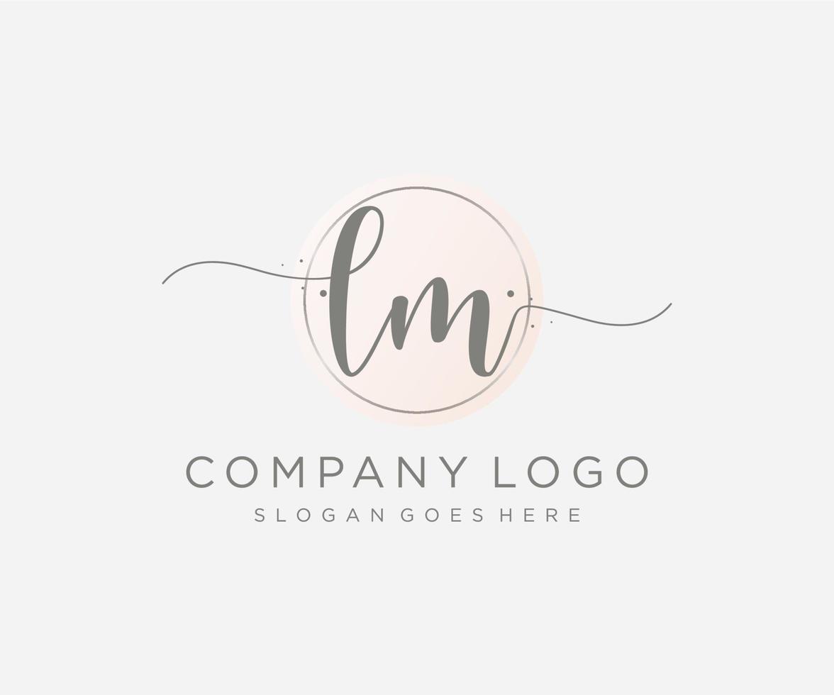 Initial LM feminine logo. Usable for Nature, Salon, Spa, Cosmetic and Beauty Logos. Flat Vector Logo Design Template Element.