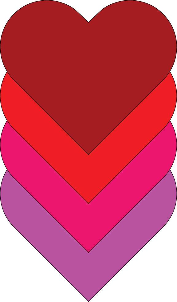 valentines day ovderlapping heart vector graphic