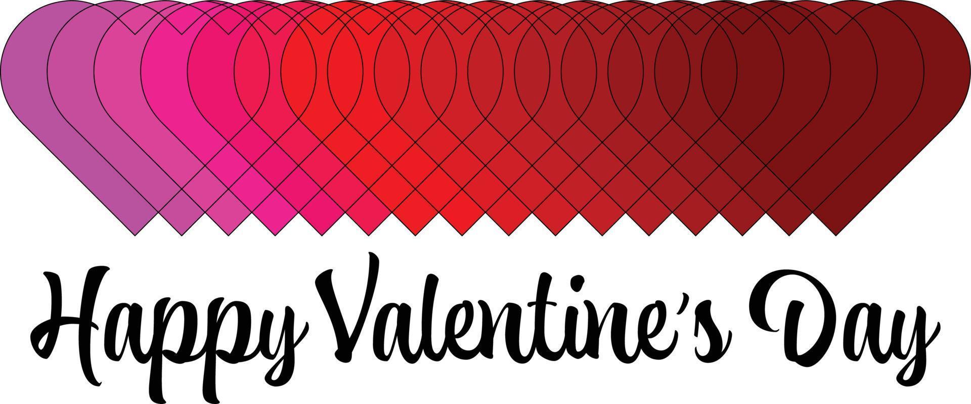 valentine heart graphic with black outline vector