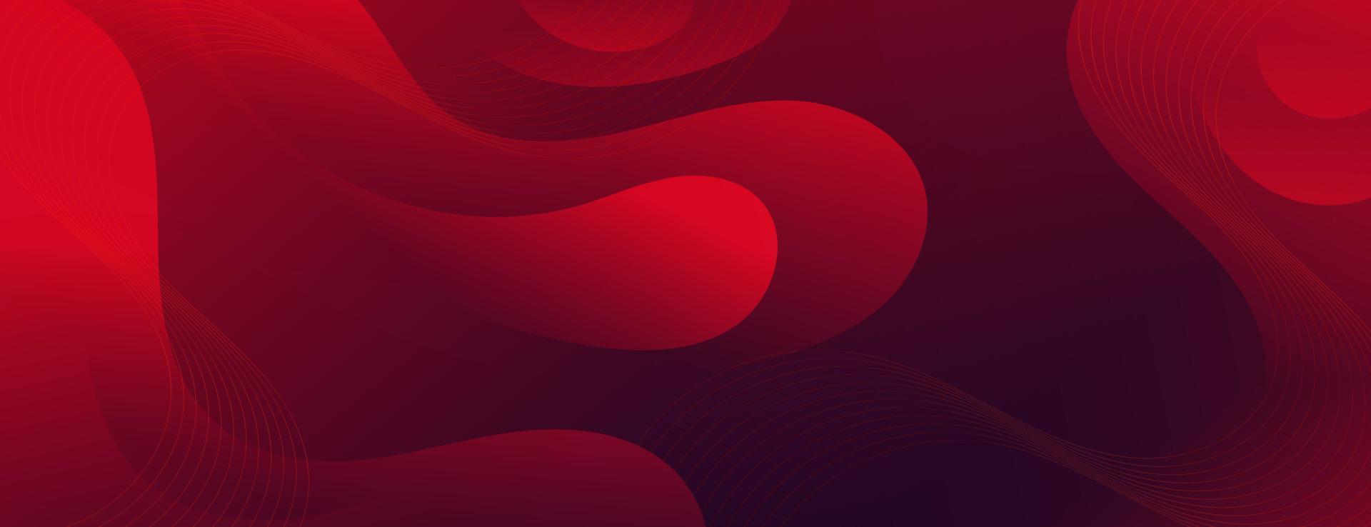 plantilla de banner de onda de fluido rojo abstracto vector