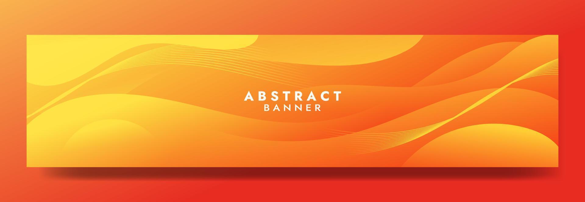 plantilla de banner de onda de fluido naranja abstracto vector