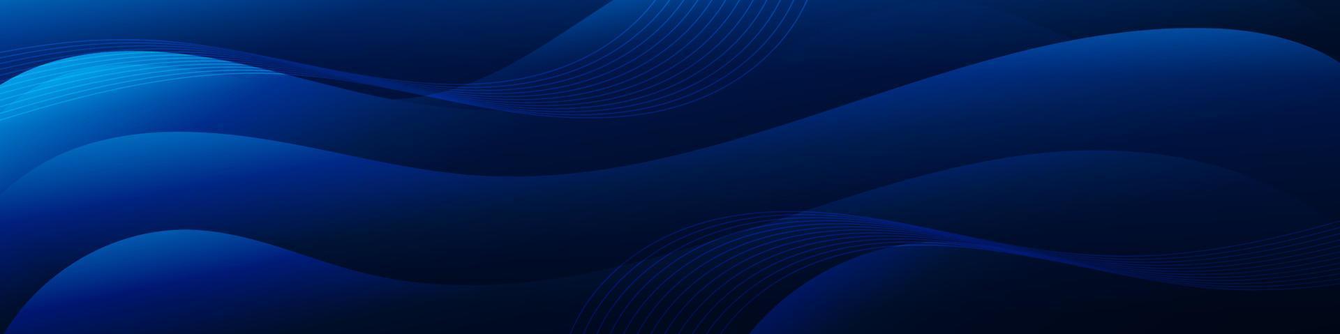 Abstract Dark Blue Fluid Wave Banner Template vector