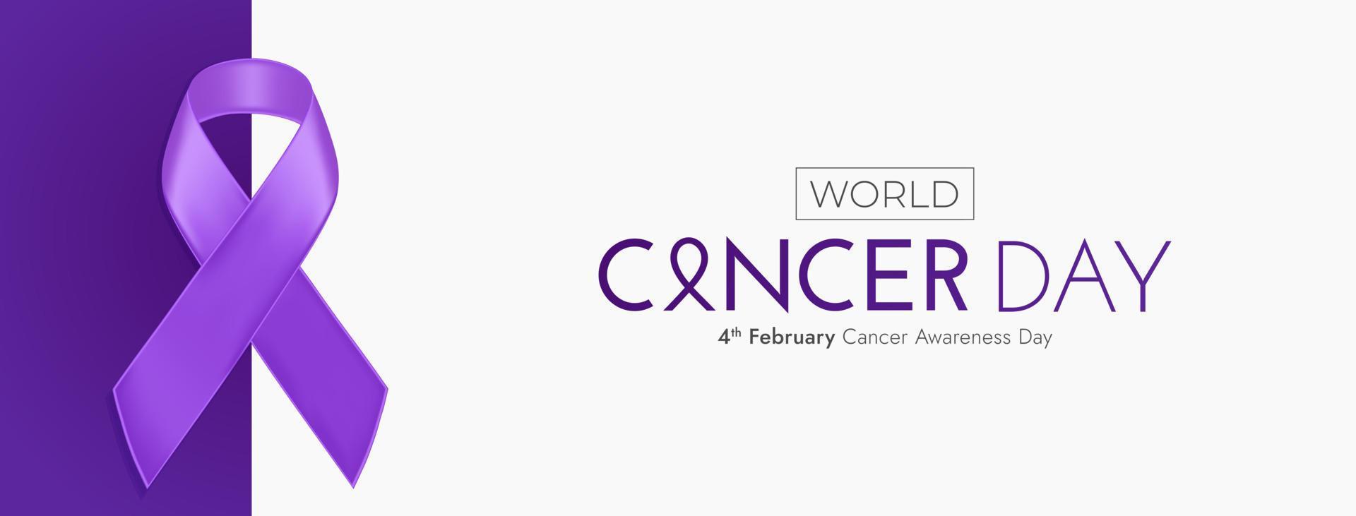 publicación en redes sociales del 4 de febrero del día mundial contra el cáncer vector