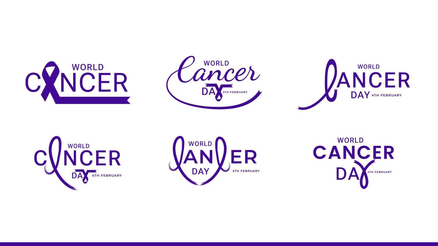 publicación en redes sociales del 4 de febrero del día mundial contra el cáncer vector