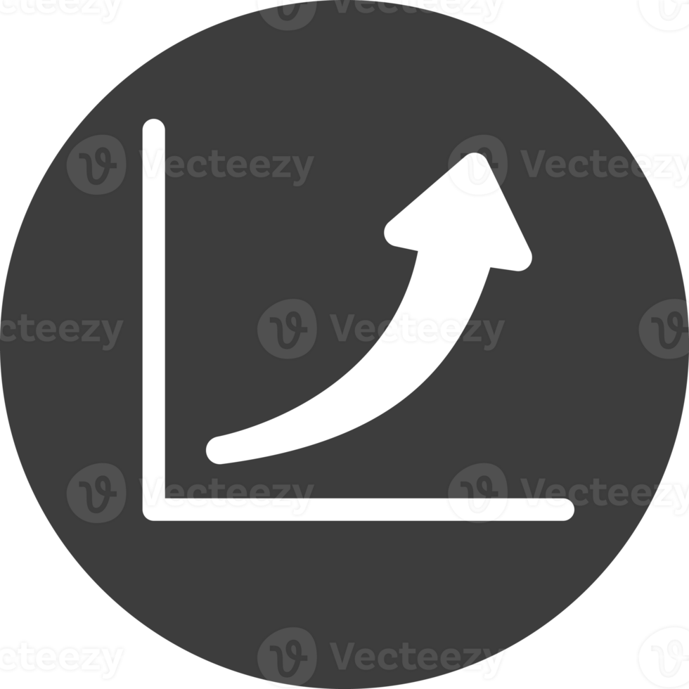 Erhöhen Sie das Diagrammsymbol im schwarzen Kreis. png