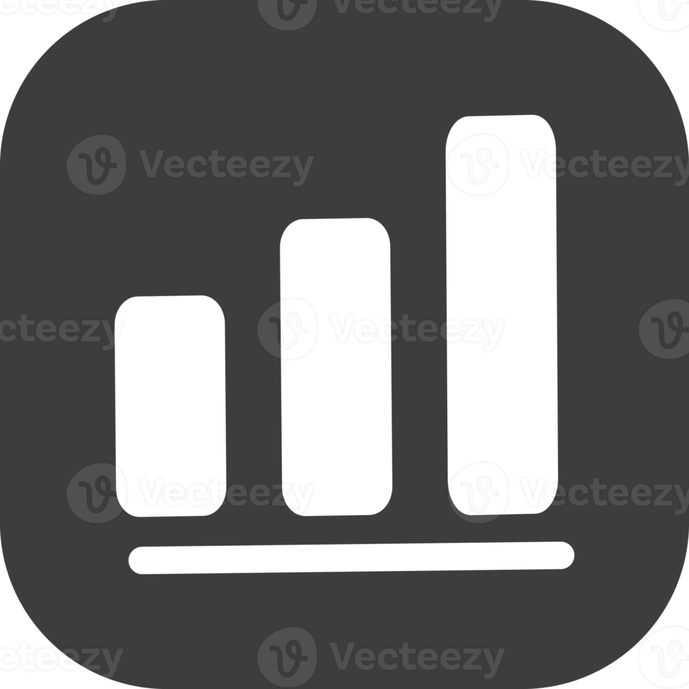 Increase graph icon in black square. png
