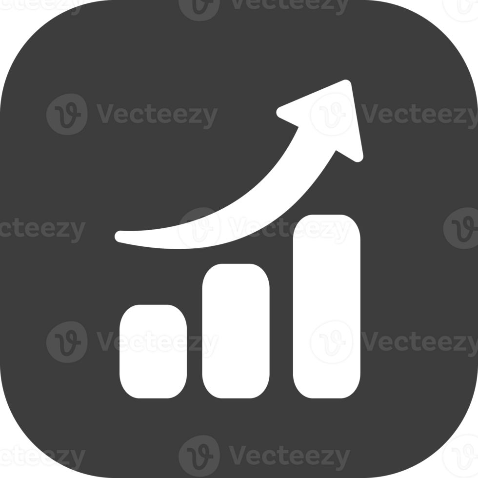 groei financiën diagram icoon in zwart vierkant. png