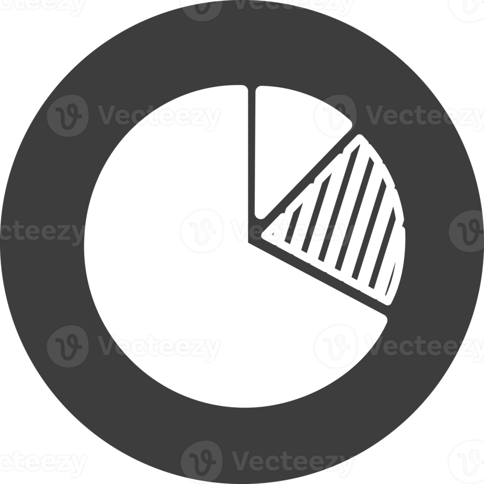 Diagram circle icon in black circle. png