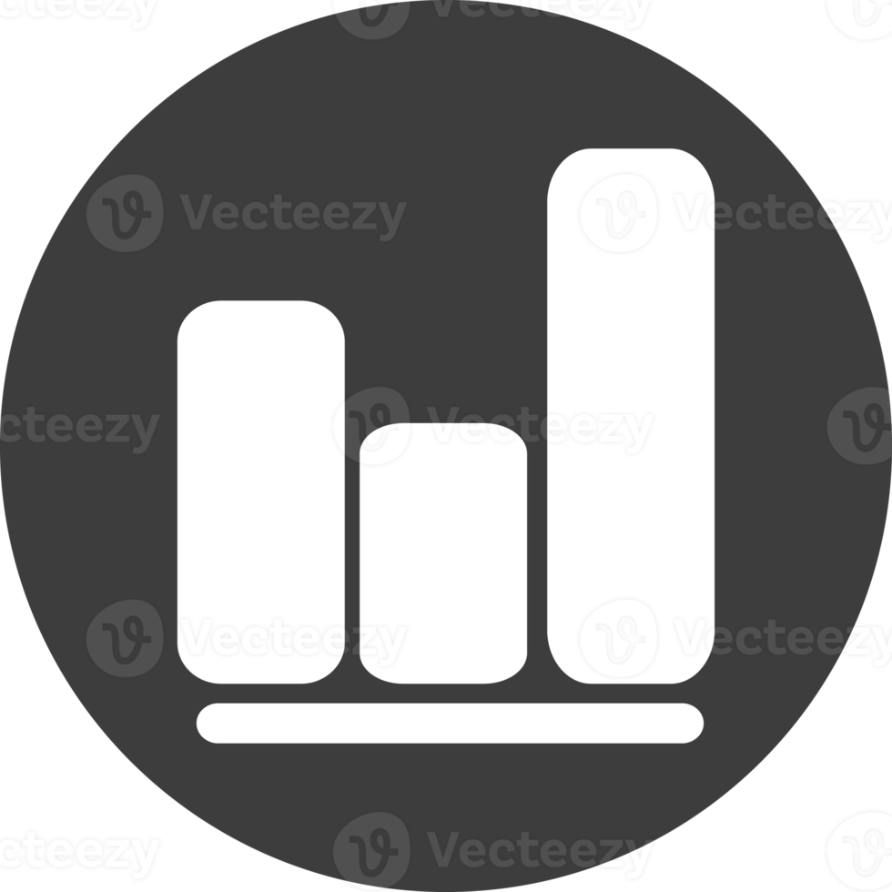 Report graph icon in black circle. png