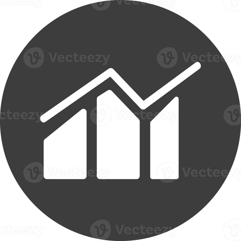 Growth Finance graph icon in black circle. png