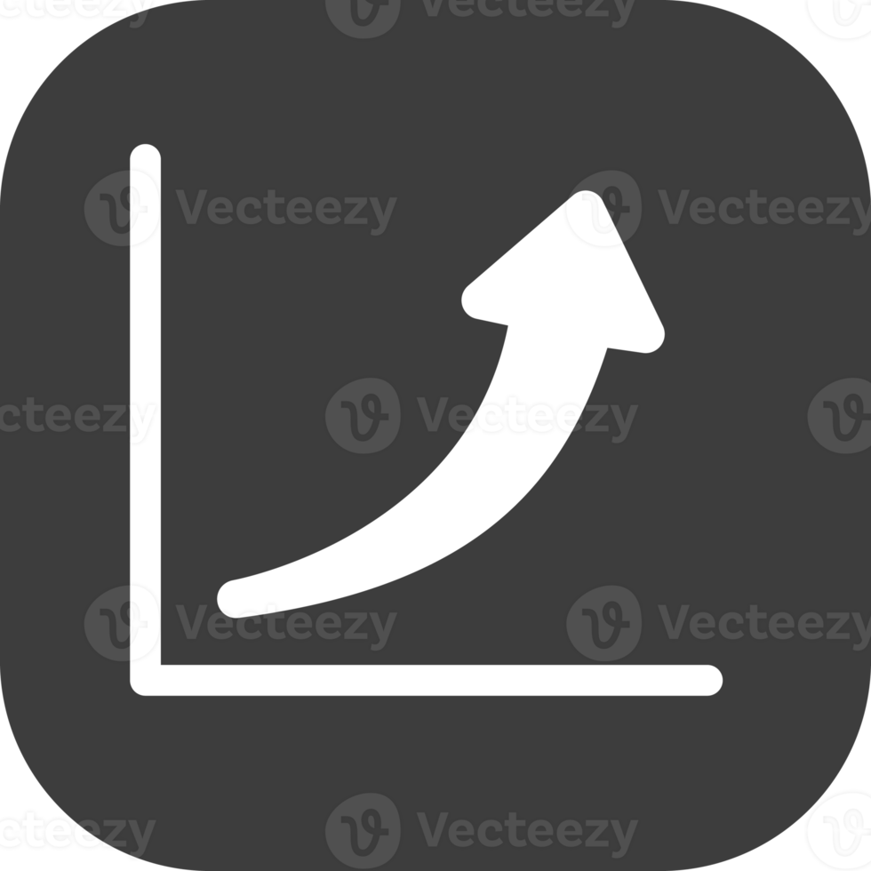 toenemen diagram icoon in zwart vierkant. png