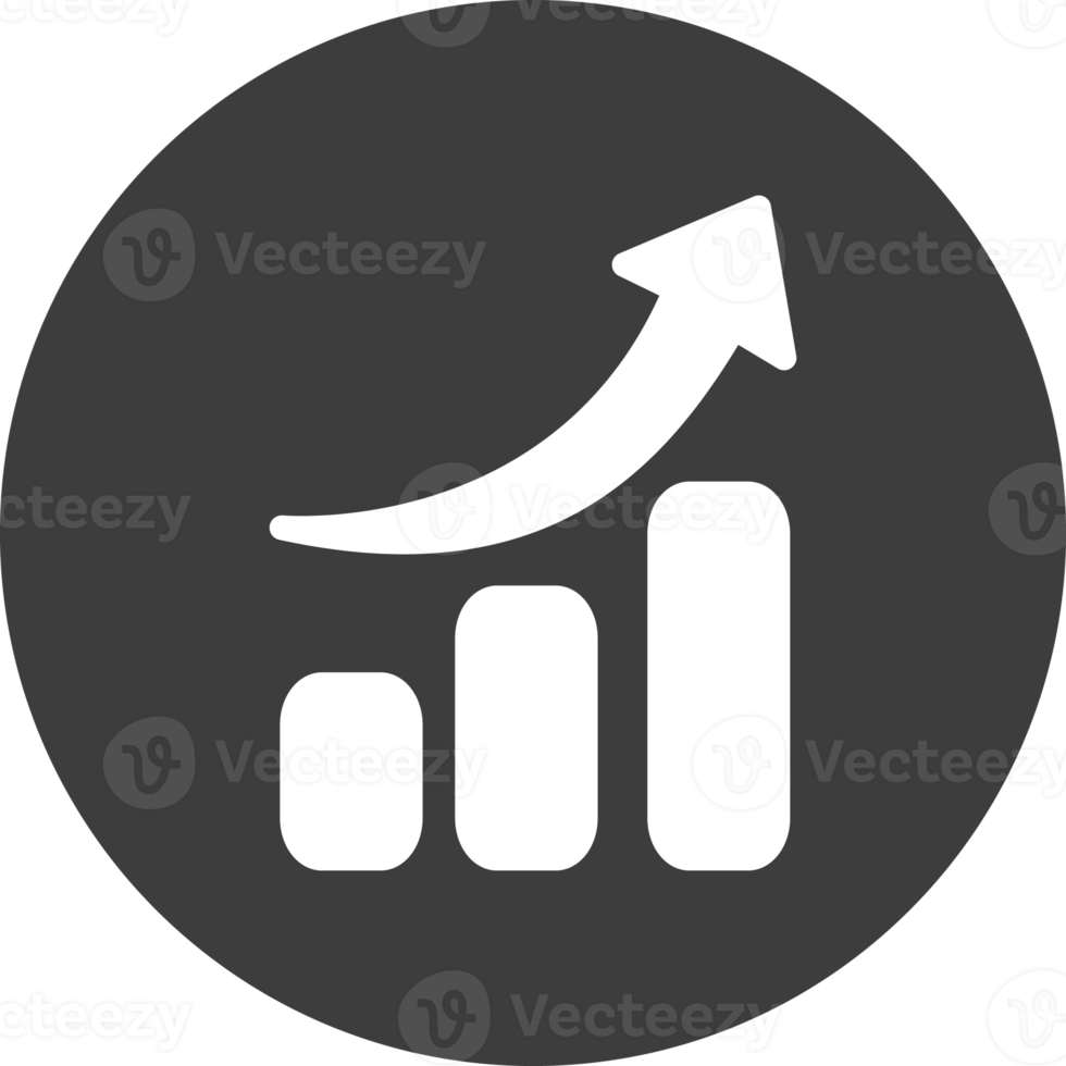 Profit Financial graph icon in black circle. png