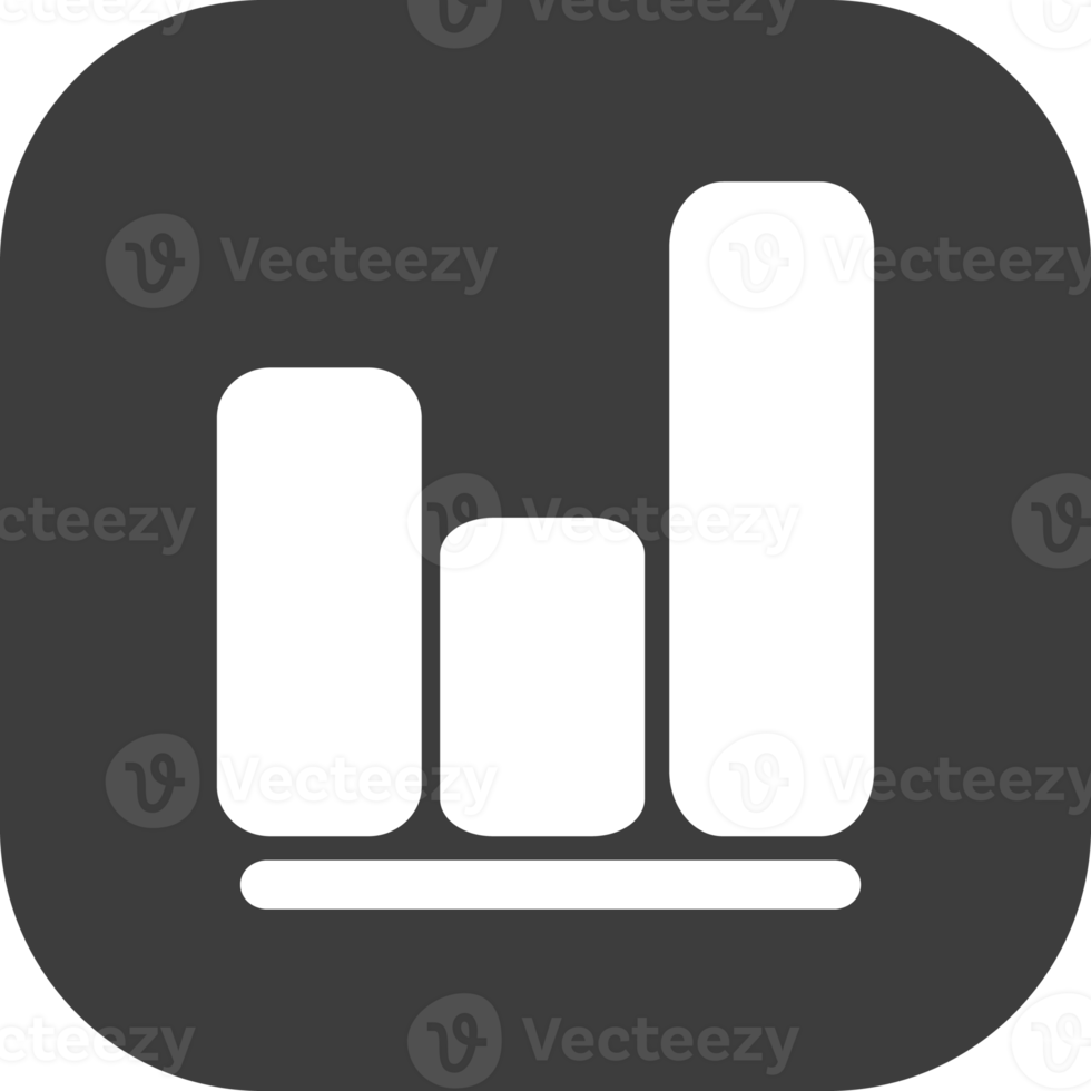 Report graph icon in black square. png