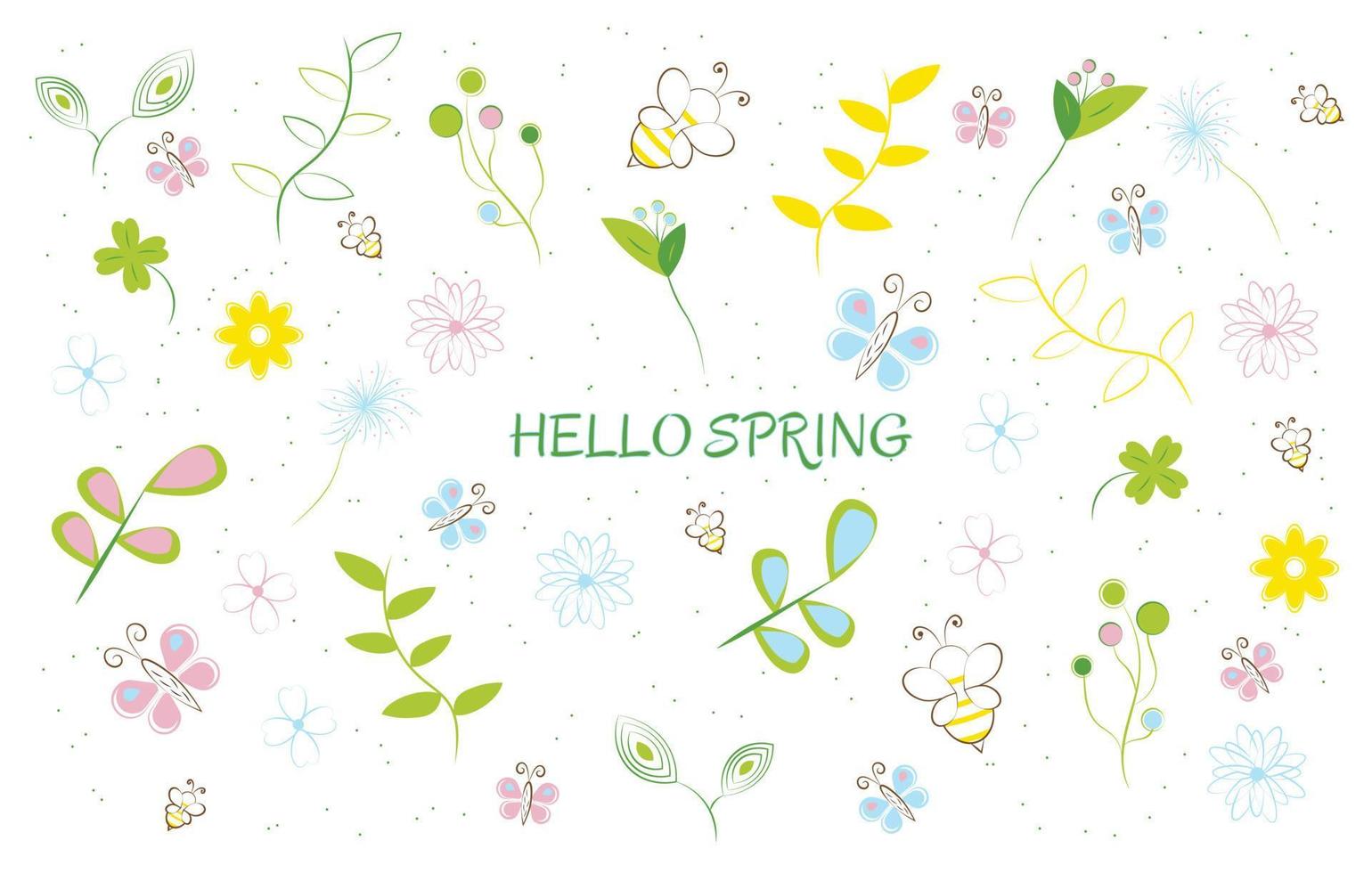 hola feliz primavera vector