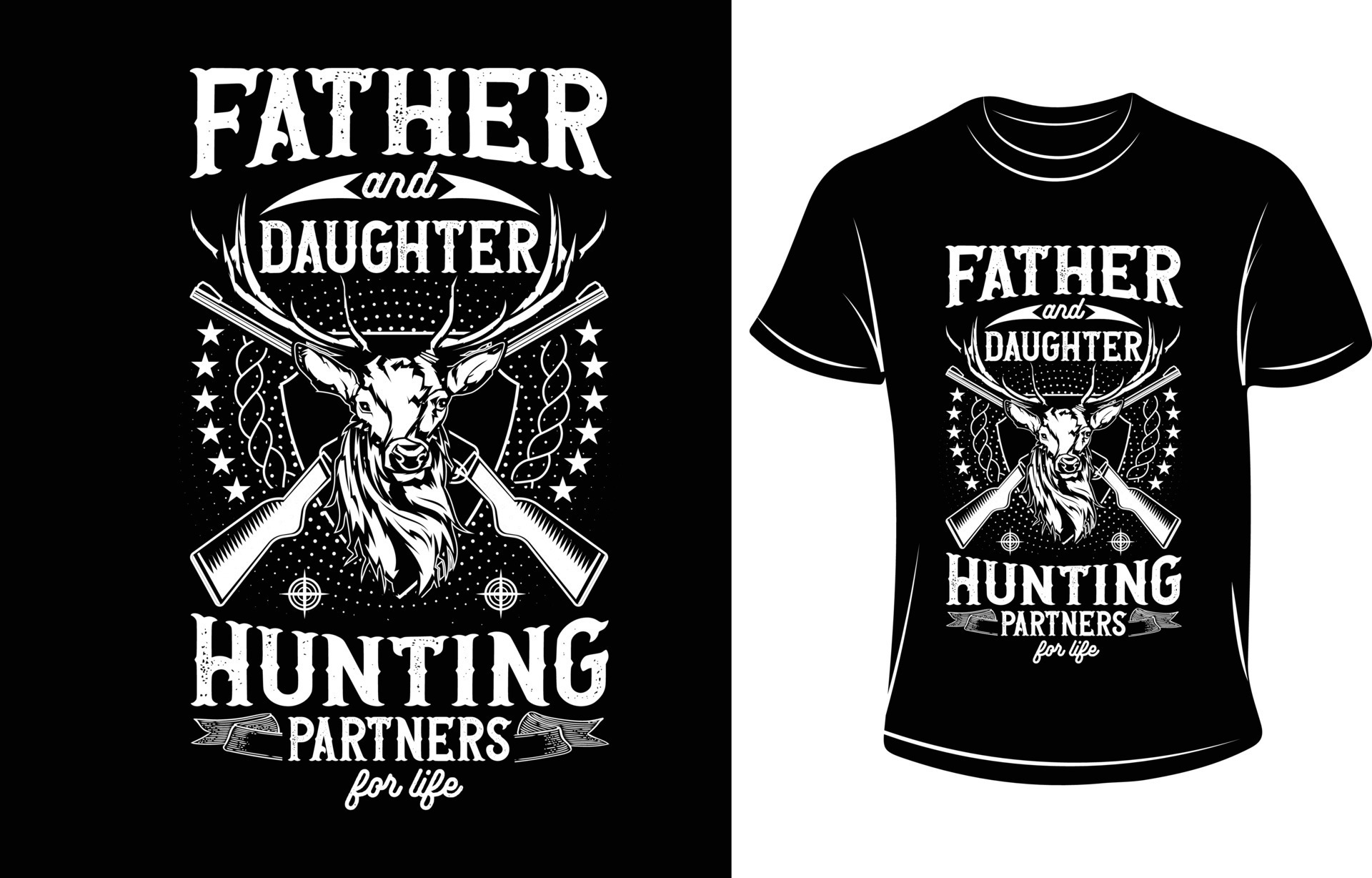 Father and daughter hunting partners for life 18877300 Vector Art at