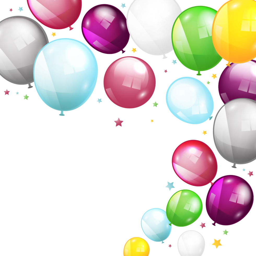 balão voador de saudação colorida png
