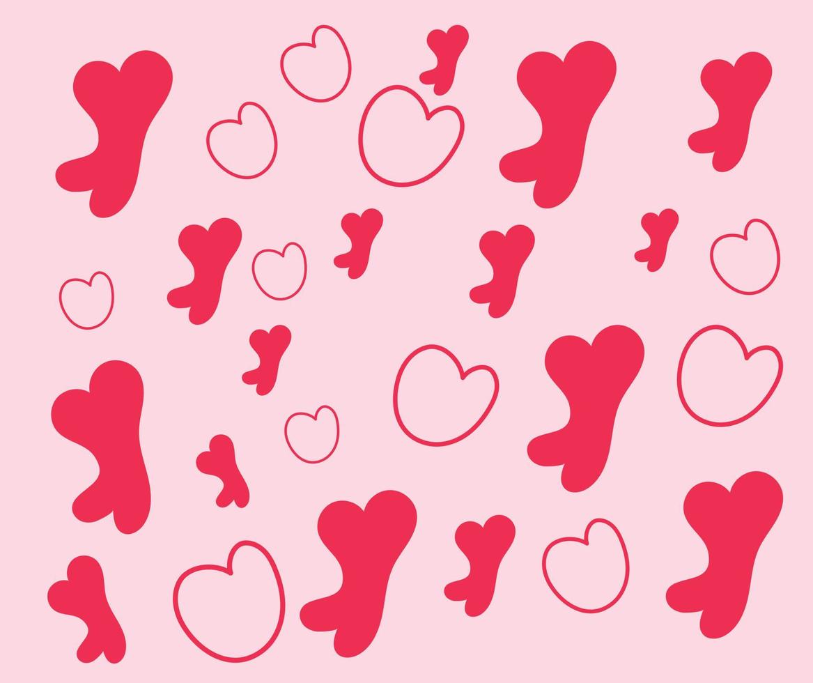 Hand drawn valentine's day pattern vector