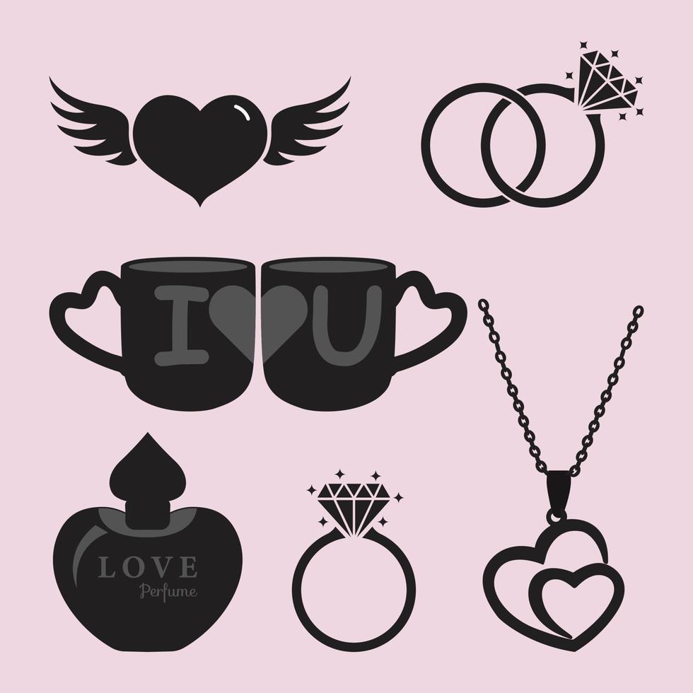 Valentines day gift package editable vector set