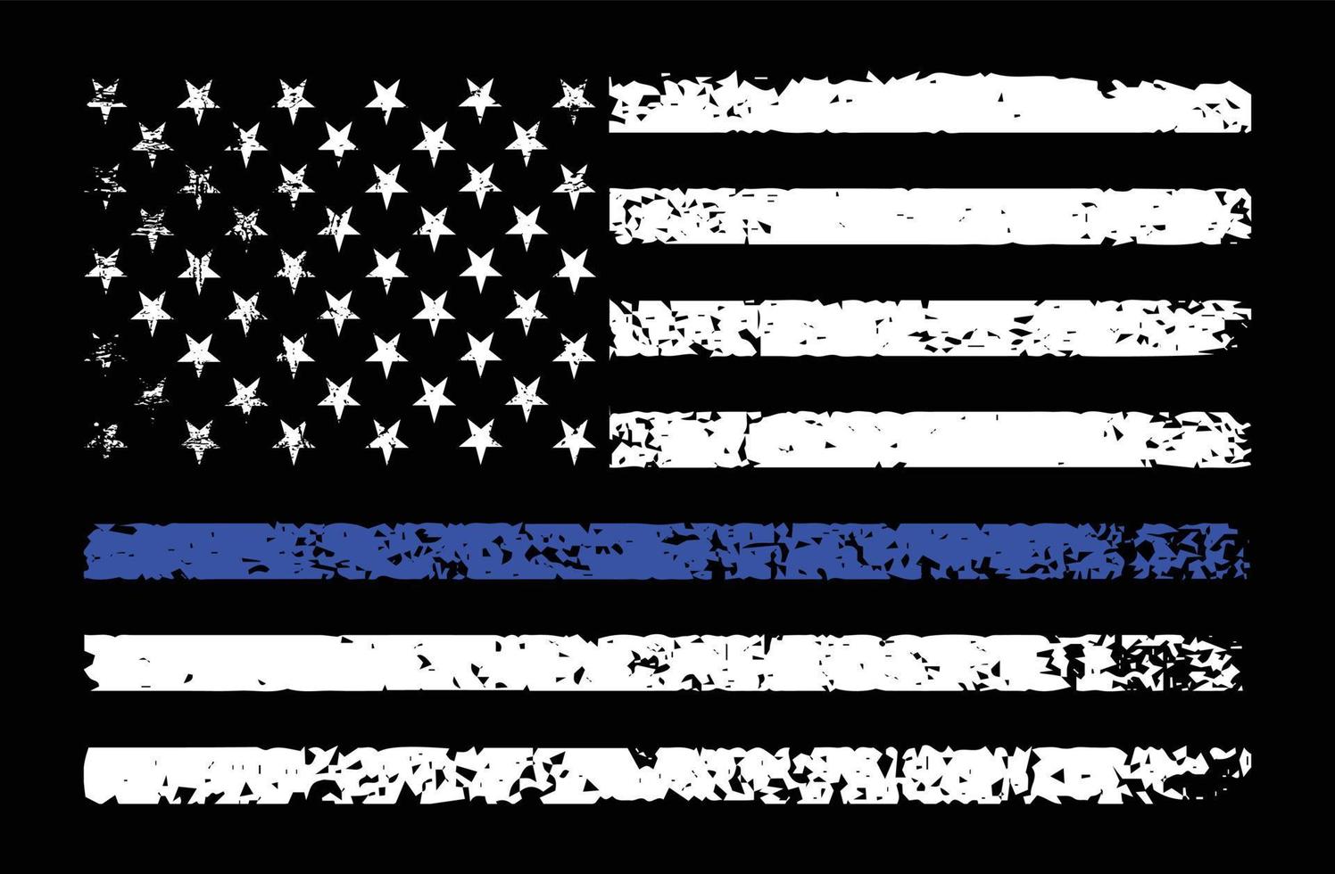 de vuelta la línea azul delgada azul bandera americana apoyo policial vector