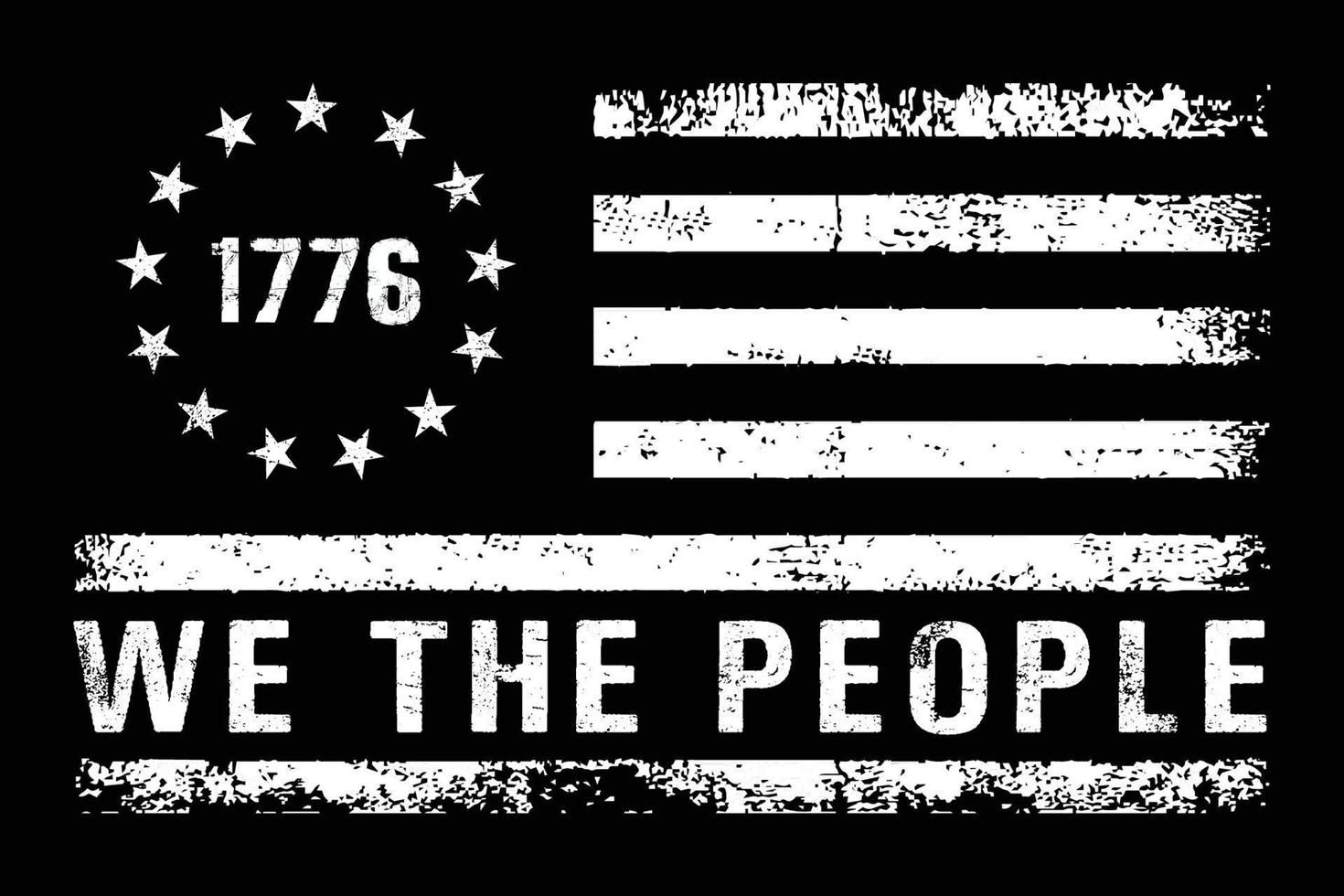 Patriotic We The People Flag 1776 Design vector