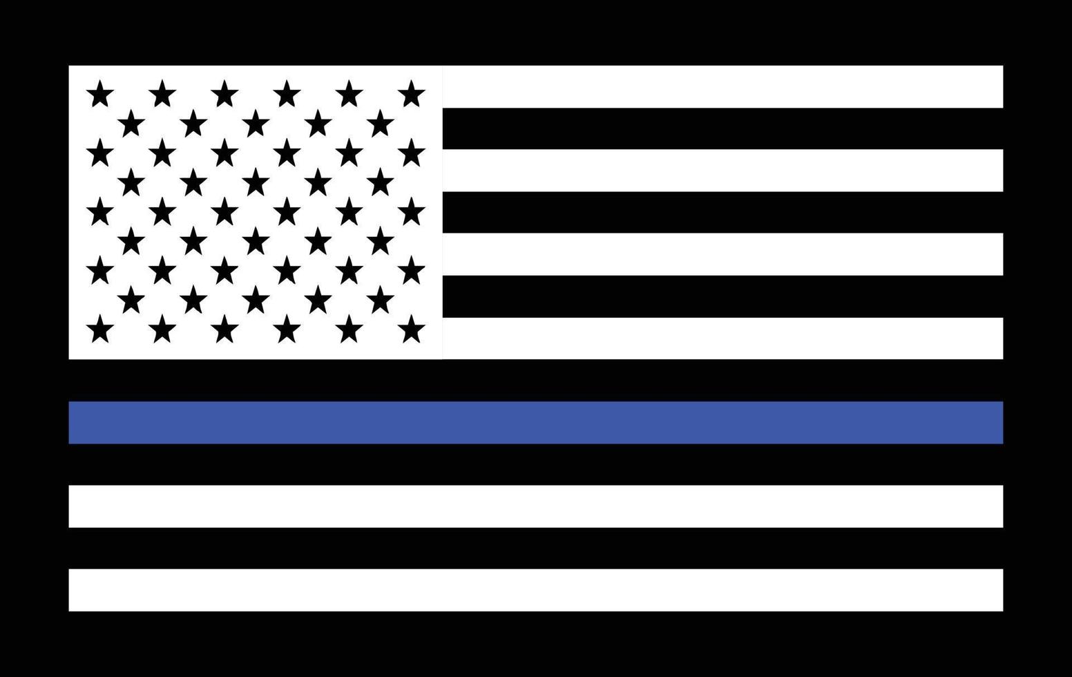 Thin Blue Line With American Flag Design vector