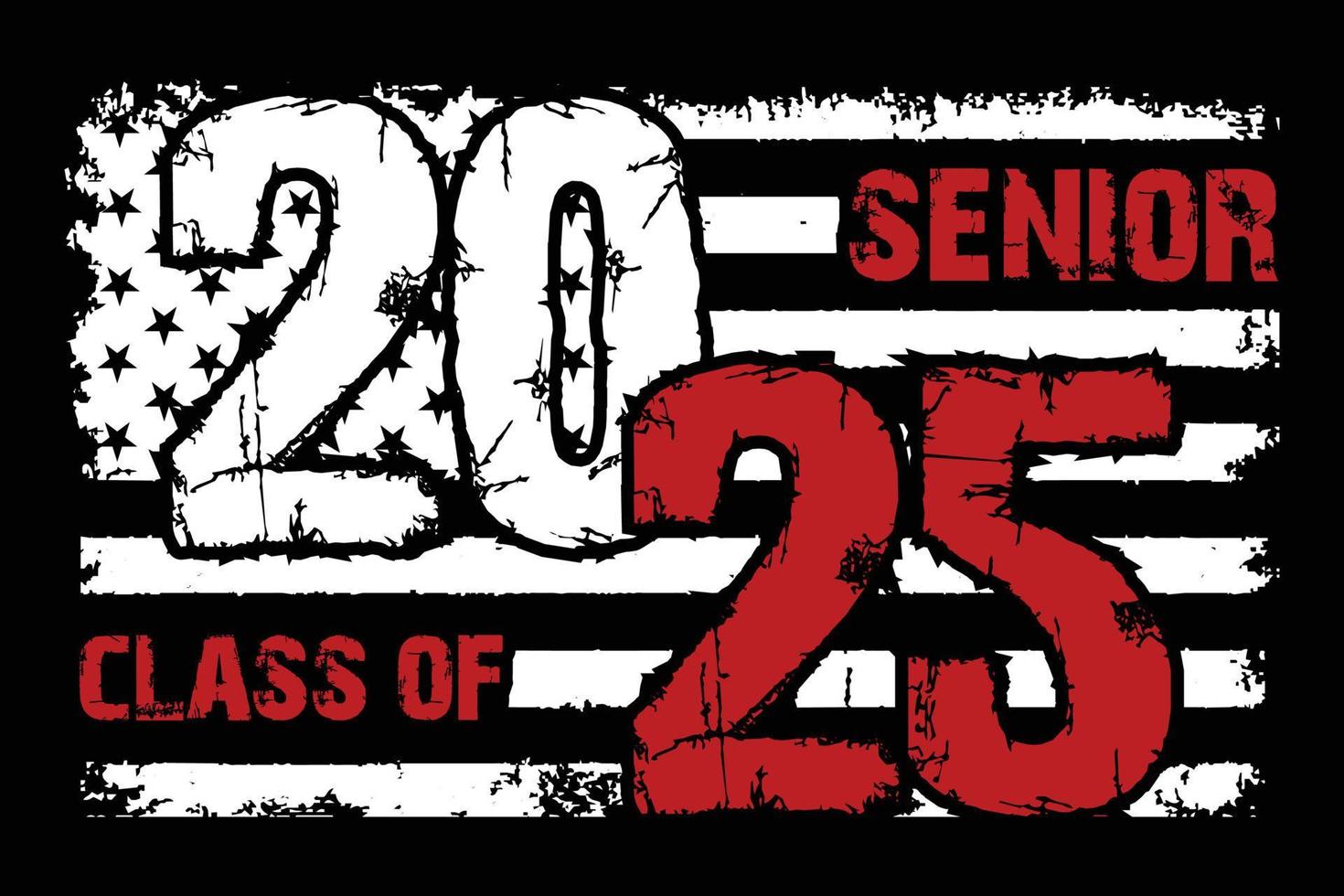 USA Flag Senior Class Of 2025 Design vector