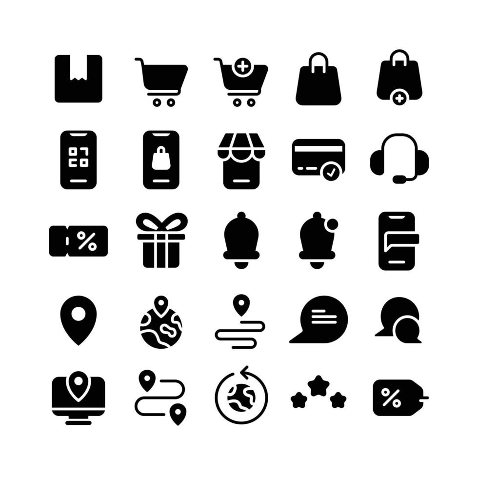 Ecommerce Icon Set with Glyph Style vector