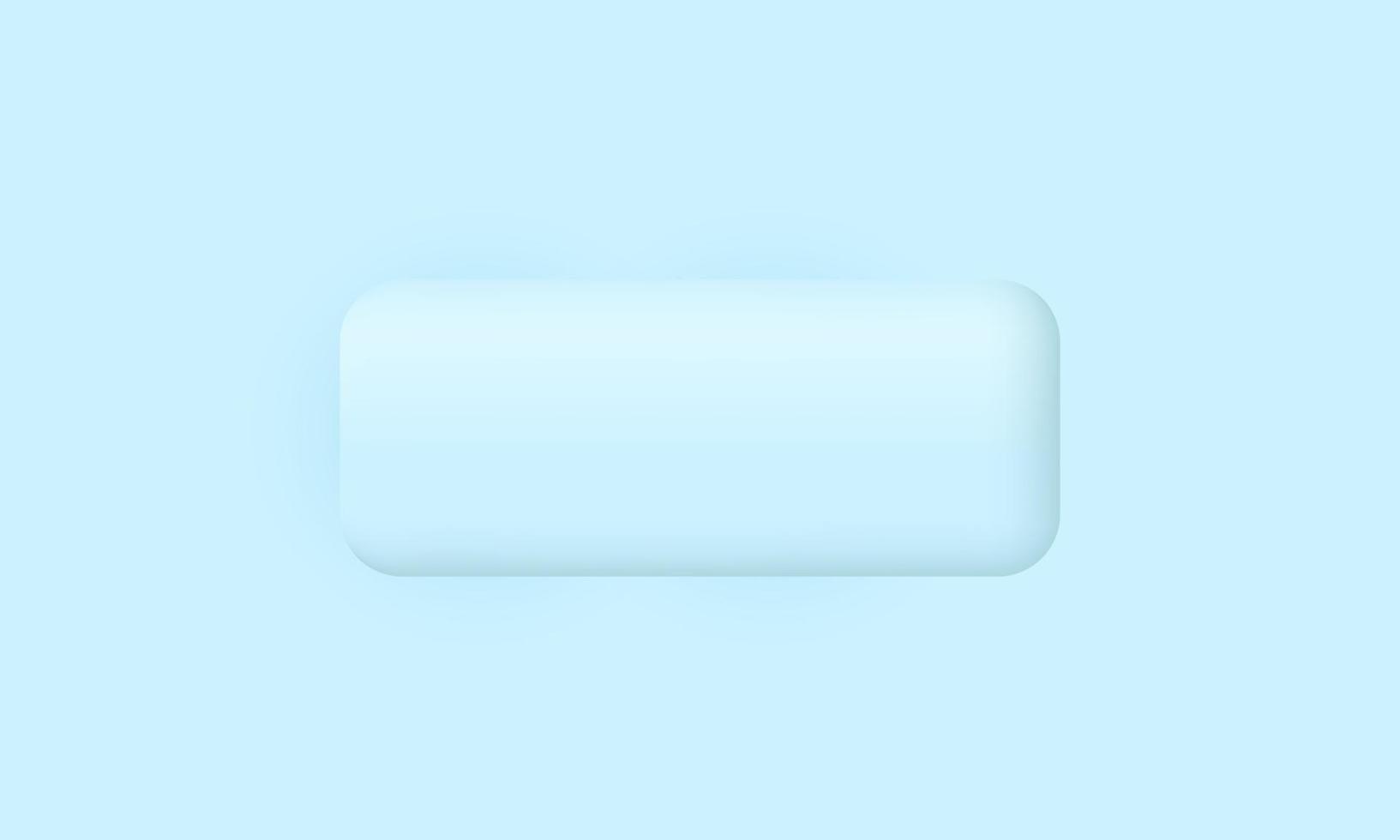 ilustración rectángulo neumórfico banner azul copia espacio aislado en el fondo vector