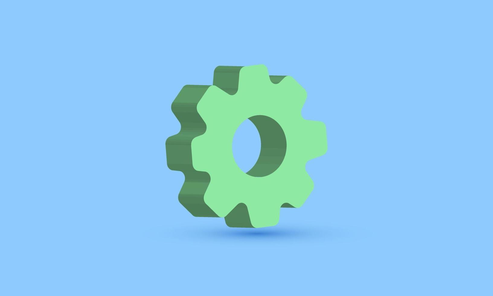 illustration realistic icon gear modern style 3d creative isolated on background vector