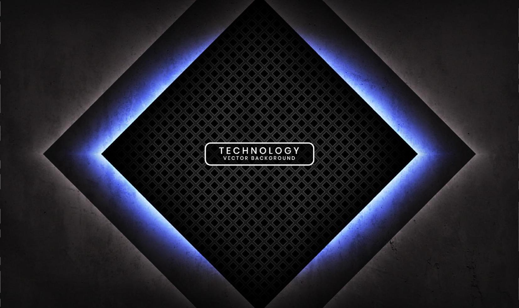 3D black rough grunge techno abstract background overlap layer on dark space with blue light decoration. Modern graphic design element cutout style concept for banner, flyer, card, or brochure cover vector