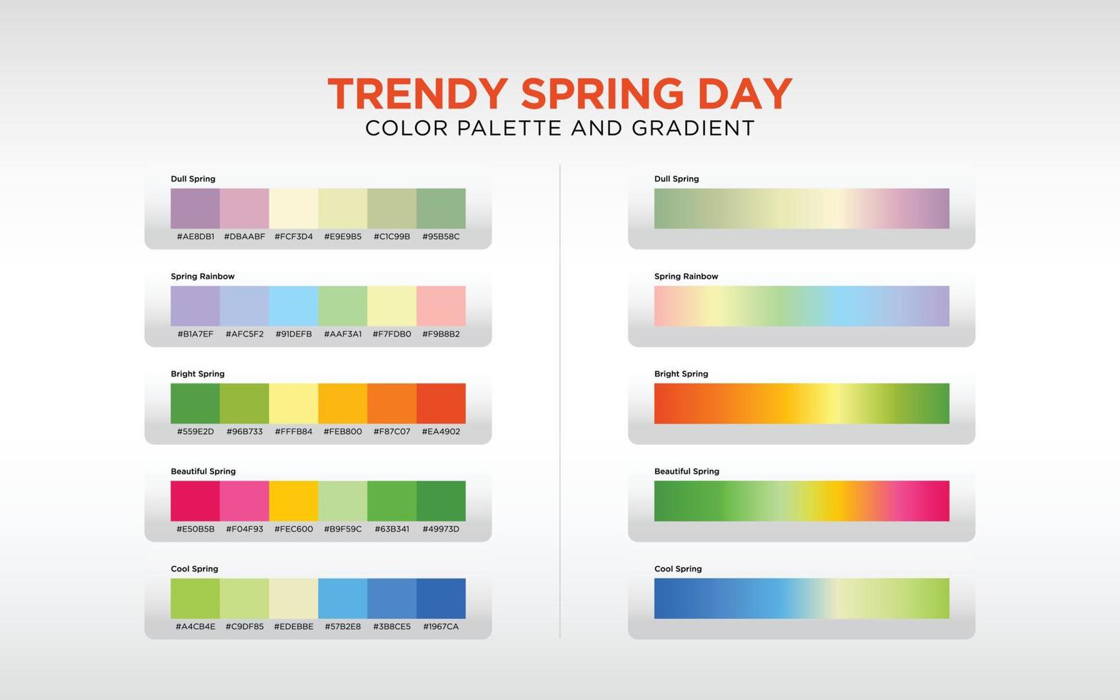 Spring Color Palette and Gradient vector