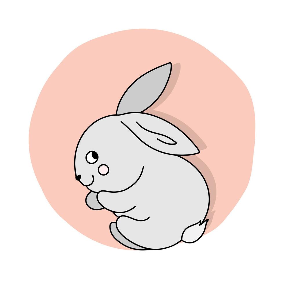 Cute Easter bunny. Funny cartoon rabbit. Vector illustration.