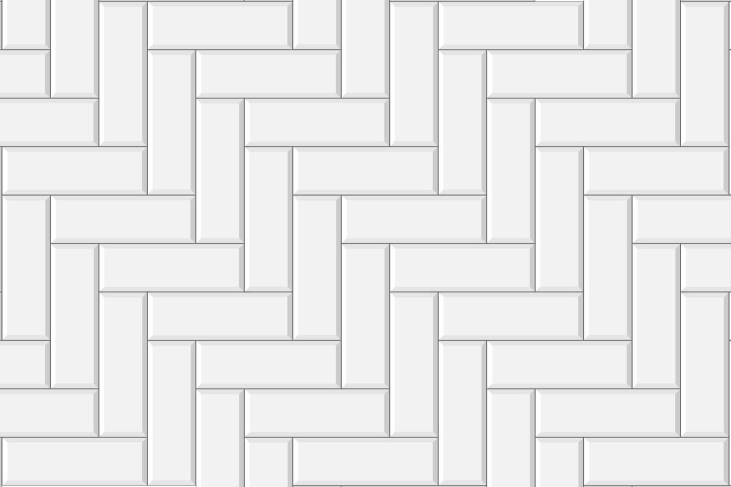 White herringbone tile seamless pattern. Kitchen backsplash or bathroom floor surface. Subway stone or ceramic brick wall background vector
