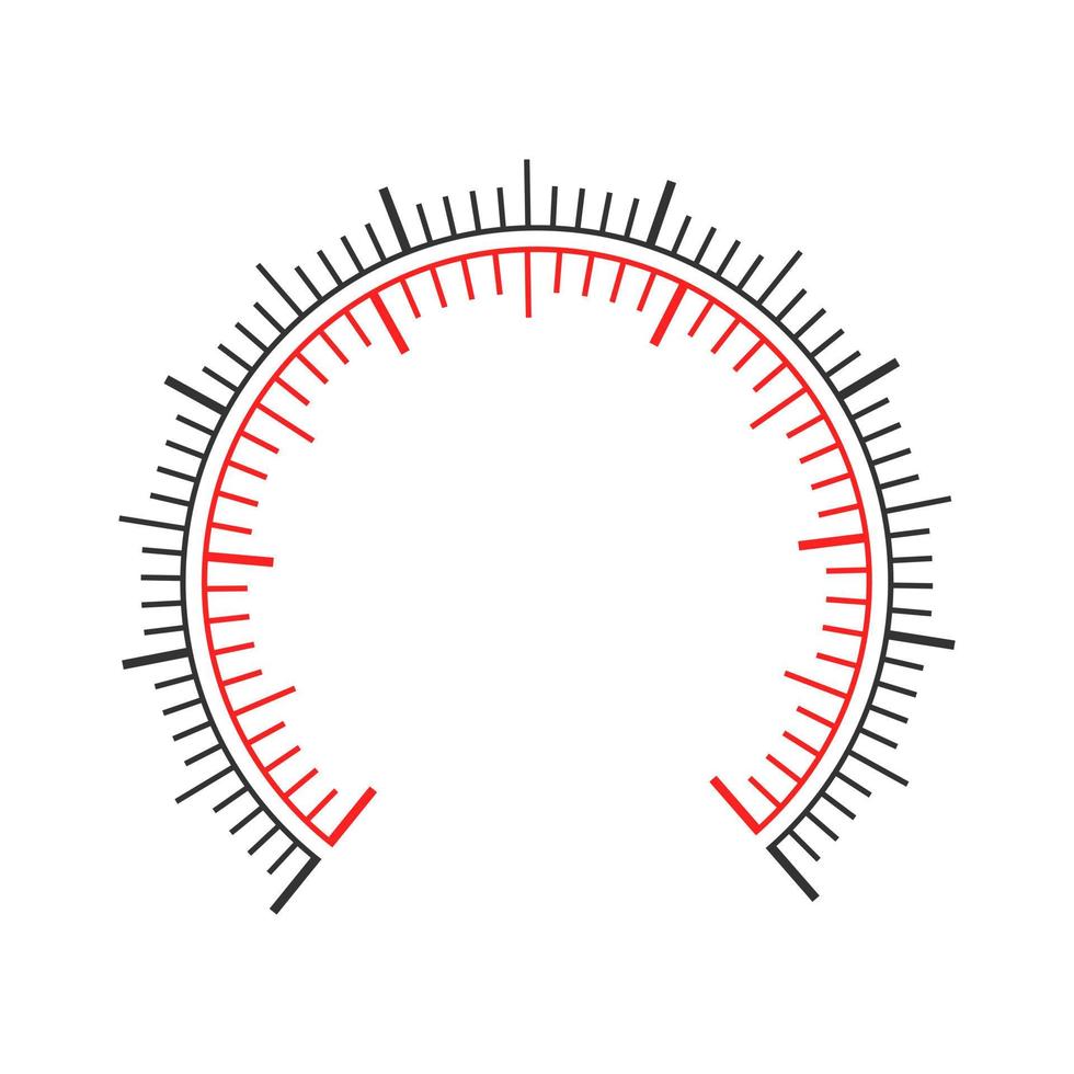 escala del medidor de presión. manómetro, barómetro, velocímetro, tonómetro, termómetro, navegador o interfaz de herramienta indicadora. plantilla de tablero de medición con dos gráficos redondos vector