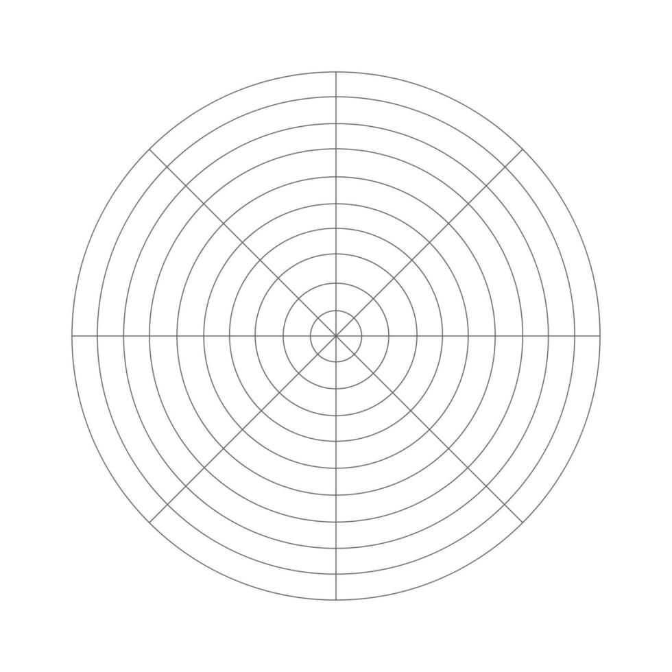 plantilla de la rueda de la vida. diagrama circular del equilibrio del estilo de vida con 8 segmentos. popular herramienta de entrenamiento en la práctica del bienestar vector