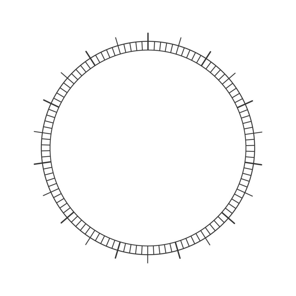 Round 360 degree measuring scale of barometer, speedometer, compass, thermometer. Circular measuring tool vector